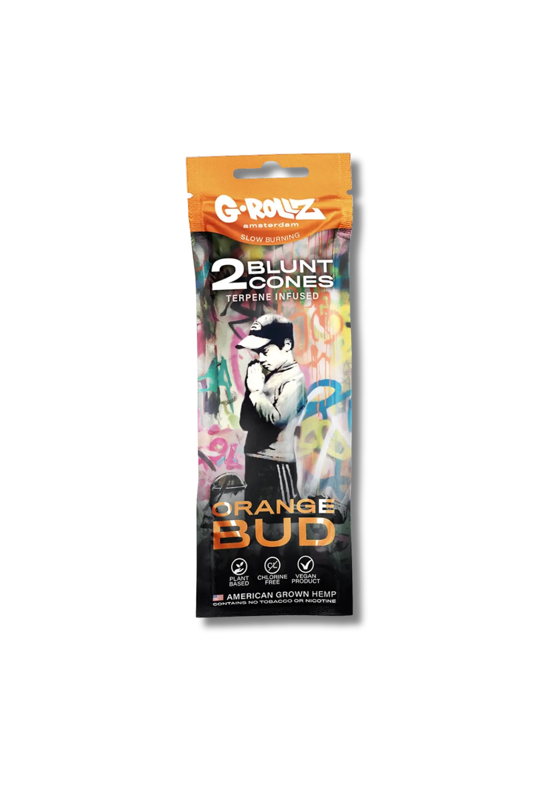 Blunt Chanvre G‑Rollz Banksy Orange Bud – King Size Sans Tabac (Pack de 2) — photo 1