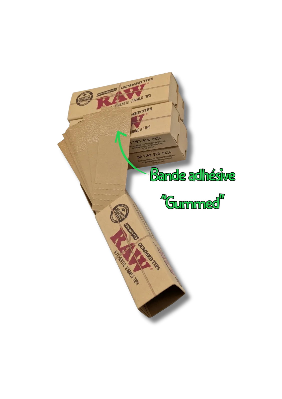 Filtres RAW Gummed – Carton Non Blanchi & Gomme Arabique (33 Filtres)